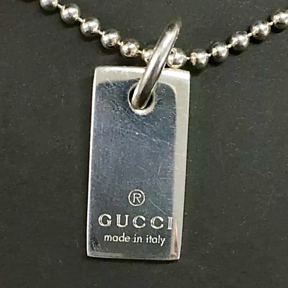 GUCCI Logo Plate Silver 925 Ball Chain Bracelet - Picture 3 of 11